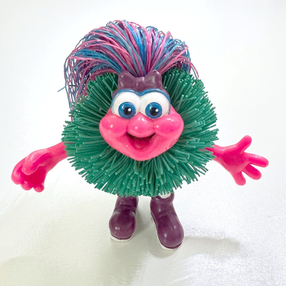 Rare Vintage 90s Odzzon Kooshlings Kids Pink Teal Hair Girl Koosh Lings Bendable